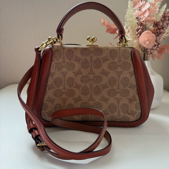 Coach Brown and Tan Satchel with Monogram Pattern - Picture 2 of 10